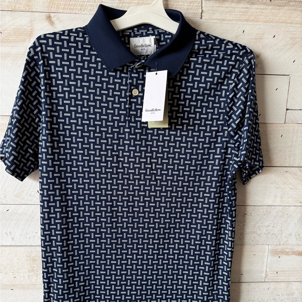 Goodfellow & Co Men's Navy Patterned Polo Shirt